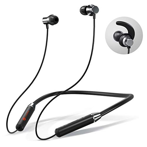 Product Cover Linklike Foldable Neckband Bluetooth 5.0 Earbuds Headphones, HiFi Bass Stereo Sport Wireless Earphones for Running & Workout, Magnetic Connection, Easy Pair, Built-in Mic, IPX7 Waterproof Earbuds