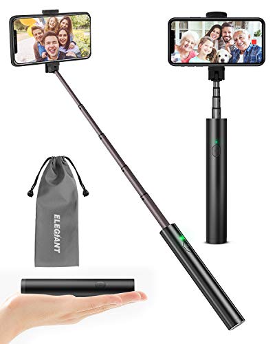 Product Cover ELEGIANT Selfie Stick Bluetooth, Extendable Selfie Stick Lightweight Aluminum All in One Compact Design for iPhone 11 11 Pro 11 Pro Max X XR XS MAX 8 7 6 Plus, Samsung S10 S9 S8 S7 S6, Huawei and More