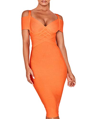 Product Cover UONBOX Women's Strap Sexy V Neck Bodycon Clubwear Party Bandage Dress