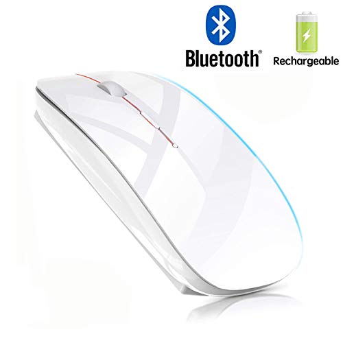 Product Cover Rechargeable Bluetooth Mouse for MacBook Pro Wireless Bluetooth Mouse for Mac Laptop MacBook Air Windows Notebook MacBook (White)