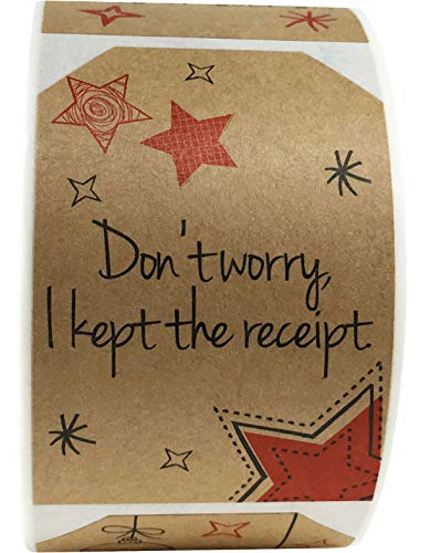 Product Cover Natural Kraft Sarcastic Funny Christmas Gift Tags Holiday Present Stickers 2 x 3 Inch 100 Total Labels