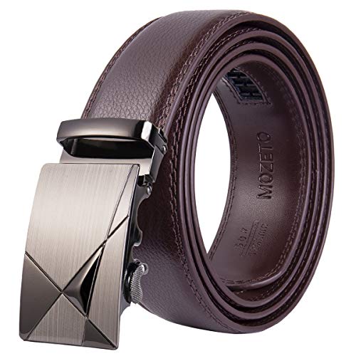 Product Cover MOZETO Men's Belt, Genuine Leather Ratchet Dress Belt for Men with Automatic Sliding Buckle, Anti-peeling Leather Gift Box