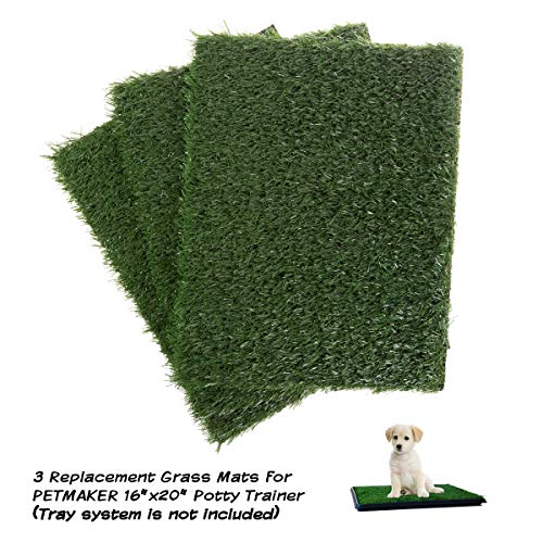 Product Cover PETMAKER Replacement Grass Mats- Set of 3 Turf Pads for Puppy Potty Trainer (Tray System Not Included)- Indoor Restroom for Puppies & Small Pets