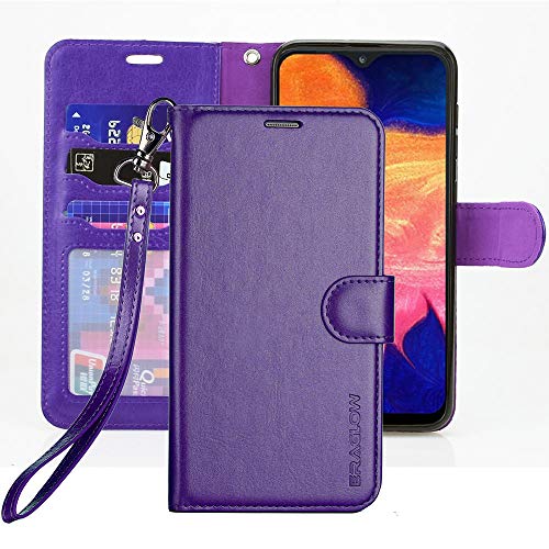 Product Cover ERAGLOW Galaxy A10E Case,Galaxy A10E Wallet Case,Premium PU Leather Wallet Flip Protective Phone Case Cover w/Card Slots & Kickstand for Samsung Galaxy A10E A10 E 2019 (Purple)
