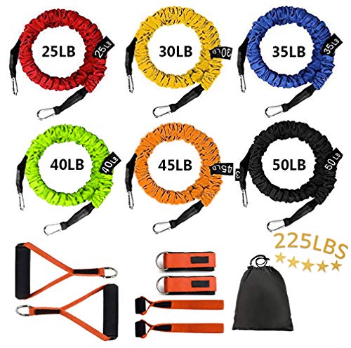 Product Cover Sunsign 12-Pcs Stackable Resistance Band Kit Extreme Workout Total-Body Training Home Gym Best for Beginner Professional Orange