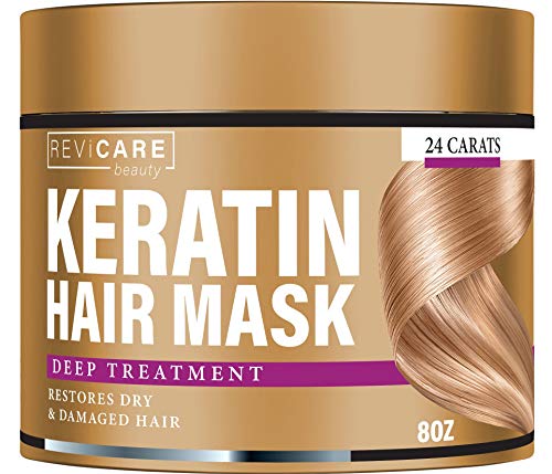 Product Cover Keratin Hair Mask - Restores Dry & Damaged Hair - Effective Keratin Treatment with Coconut Oil, Retinol & Aloe Vera - Made in USA - Moisturizing Anti Frizz Hair Mask - Powerful Keratin Complex