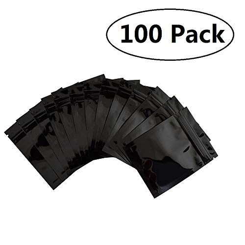 Product Cover 100 Pack Smell Proof Bags 4x6 inch, Resealable Mylar Bags Food Safe Material ZipLock Food Storage Pouch