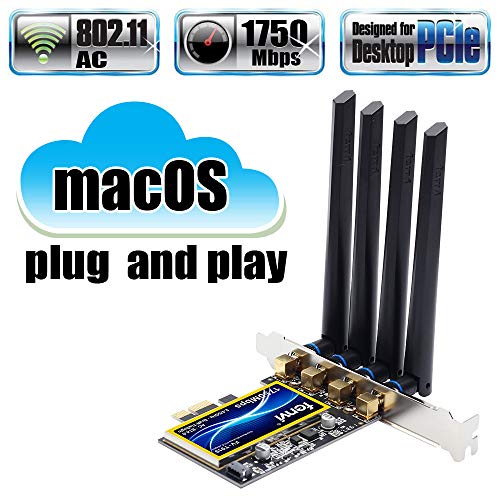 Product Cover fenvi T919 for macOS PC PCI Wifi Card Continuity Handoff BCM94360CD Native Airport WiFi BT 4.0 1750Mbps 5GHz/2.4GHz MIMO 802.11ac Beamforming+ WLAN PCI-E Card mac OS Plug and Play Cataline Mojave OS X