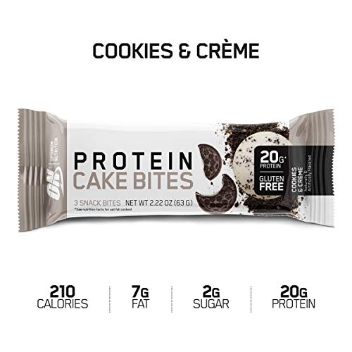Product Cover Optimum Nutrition Optimum Nutrition Protein Cake Bites/Whipped Protein Bars, Cookies and Creme, 9 Count