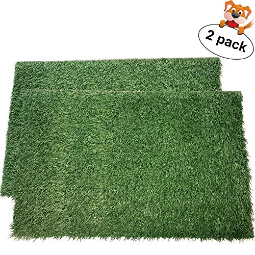 Product Cover LOOBANI Dog Grass Pee Pads, Artificial Turf Pet Grass Mat Replacement for Puppy Potty Trainer Indoor/Outdoor Use - Set of 2 (18