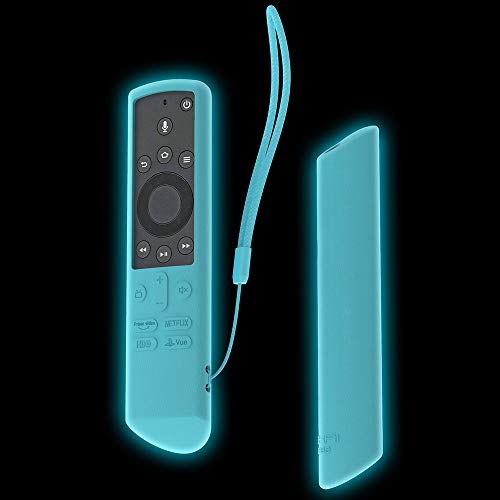 Product Cover SIKAI Silicone Case for Insignia/Toshiba 4K Smart TV Voice Remote/Element Smart TV Voice Remote Shockproof Protective Cover for Toshiba Fire TV Edition Remote (Glow in Dark Blue)