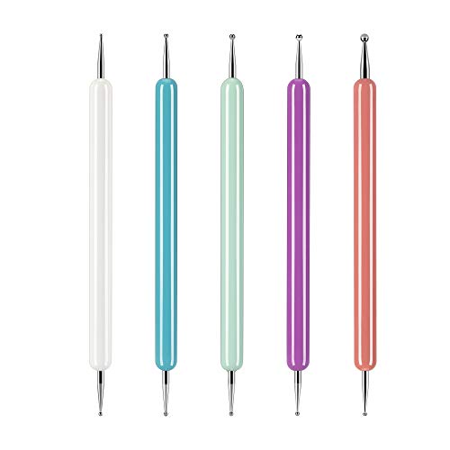 Product Cover 5 Pcs Pattern Tracing Stylus, Ball Embossing Stylus for Transfer Paper, Tracing Tools for Drawing, Embossing Tools for Paper, Art Dotting Tools for Nail Art, Ball Tip Clay Tools Sculpting Stylus
