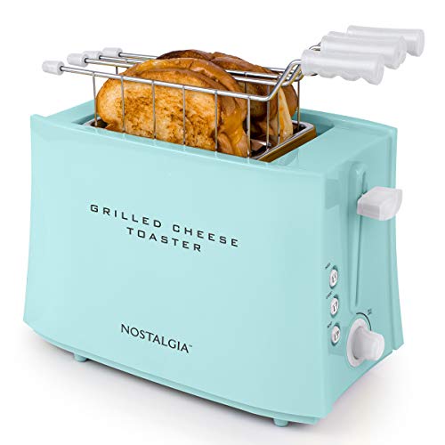 Product Cover Nostalgia TCS2AQ Grilled Cheese Easy-Clean Toaster Baskets and Adjustable Toasting Dial, Aqua