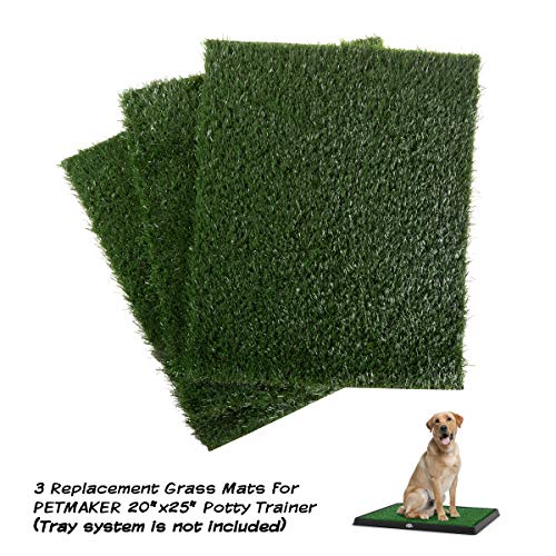Product Cover PETMAKER Replacement Grass Mats- Set of 3 Turf Pads for Puppy Potty Trainer (Tray System Not Included)- Indoor Restroom for Puppies & Large Pets