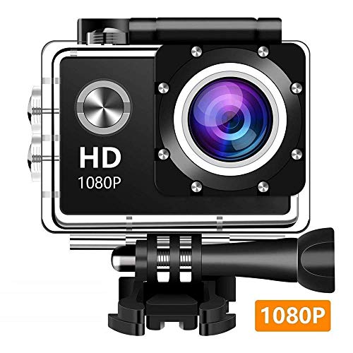 Product Cover EM5000 Action Camera, Dabige 12MP 1080P 2 Inch LCD Screen, Waterproof Sports Cam 140 Degree Wide Angle Lens, 30m Sport Camera DV Camcorder with 10 Accessories Kit (Black)