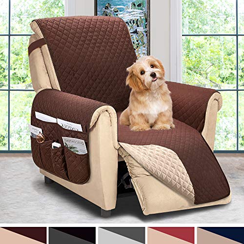 Product Cover ASHLEYRIVER Reversible Recliner Chair Cover, Sofa Covers for Dogs,Sofa Slipcover,Couch Covers for 3 Cushion Couch,Couch Protector(Recliner Oversize:Chocolate/Beige)