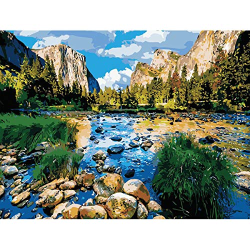 Product Cover TOCARE DIY Paint by Numbers for Adults Kids Beginner Painting by Numbers Canvas Kits,16x20inch Yosemite National Park
