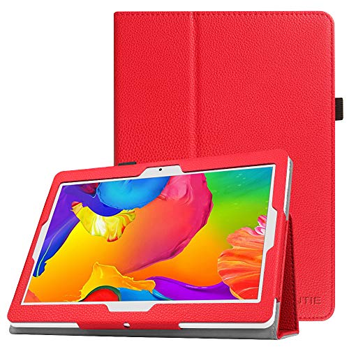 Product Cover Fintie Case for Dragon Touch 10 inch K10 Tablet, Premium PU Leather Stand Cover Works with Dragon Touch Max10, Lectrus 10, Victbing 10, Hoozo 10, BeyondTab 10, Manjee 10.1 Android Tablet (Red)