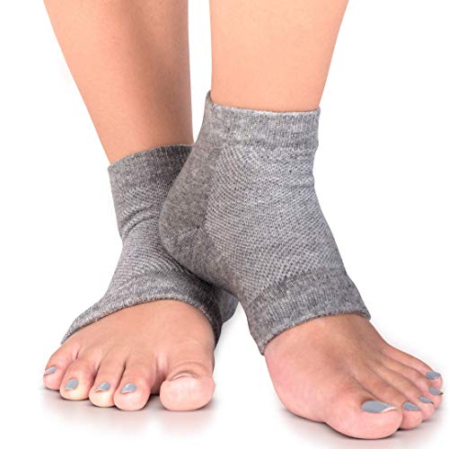 Product Cover SILKEase Moisturizing Socks - 3 PK Heel Socks - Transform Cracked Heels & Dry Feet with Essential Oil Infused Gel Socks for Maximum Softness - Ultra-Comfortable Toe Open Foot Hydration Sleeve