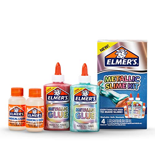 Product Cover Elmer'S Slime Kit | Slime Supplies Include Elmer'S Metallic Glue, Elmer'S Magical Liquid Slime Activator, 4 Piece Kit