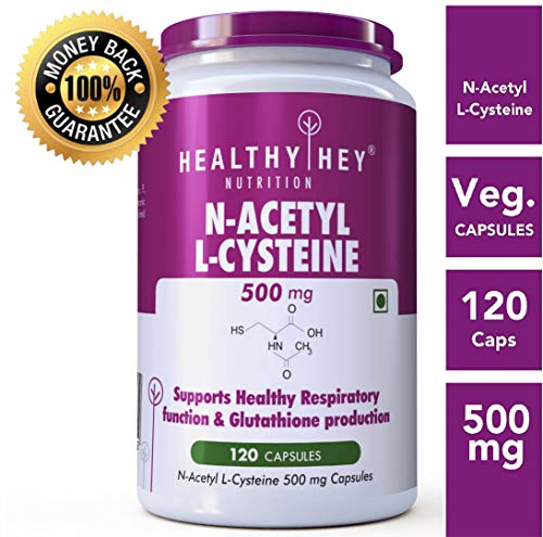 Product Cover HealthyHey Nutrition N-Acetyl L-Cysteine (NAC) - Non-GMO - Gluten Free - 500mg - 120 Veg. Capsules