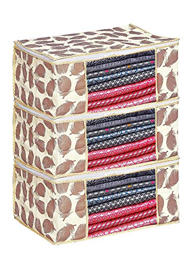 Product Cover Porchex Presents Non Woven Saree Cover Storage Bags for Clothes with primum Quality Combo Offer Saree Organizer for Wardrobe/Organizers for Clothes/Organizers for Wardrobe Pack of 3
