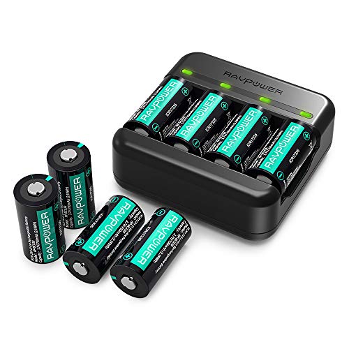 Product Cover CR123A Rechargeable Batteries RAVPower [8 Pack 3.7V 700mAh ] Protected Batteries for Arlo Security Wireless Cameras VMC3030 VMK3200 VMS3330 3430 3530 and Flashlight Polaroid Microphone
