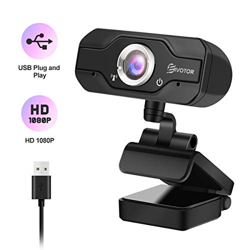 Product Cover 1080p HD Webcam, EIVOTOR USB Desktop Laptop Camera, Plug and Play Video Calling Mini Computer Camera, Built-in Mic, Flexible Rotatable Clip