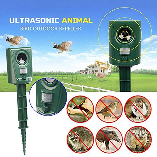 Product Cover Wikomo Animal Repeller, Battery Powered Waterproof Outdoor Repeller with Ultrasonic Sound, Motion Sensor for Cats Dogs Squirrels Racoon Groundhog Skunk, Use 3 AA 1.5V Batteries (Not Included)