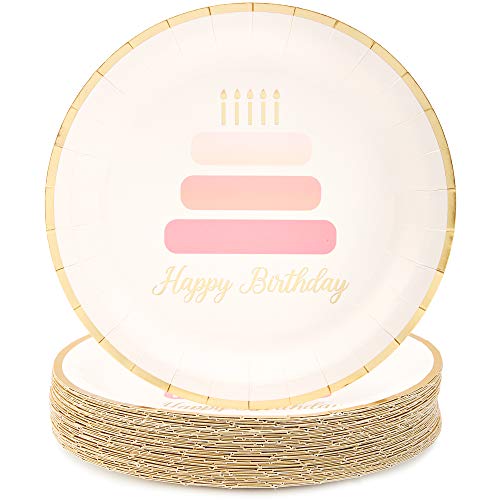 Product Cover Blue Panda Happy Birthday Party Paper Plates (Pack of 80, 9 in.)