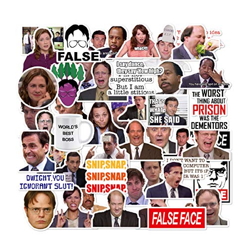 Product Cover The Office Sticker Pack of 50 Stickers - The Office Stickers for Laptops, The Office Laptop Stickers, Funny Stickers for Laptops, Computers, Hydro Flasks (The Office)