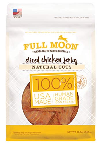 Product Cover Full Moon All Natural Human Grade Dog Treats, Natural Cut Jerky, Sliced Chicken, 12 Ounce