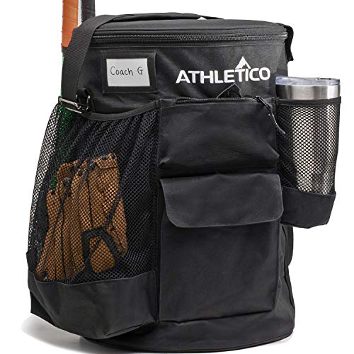 Product Cover Athletico Baseball Bucket Cover Organizer - Baseball Bucket Bag with Padded Seat (Black)