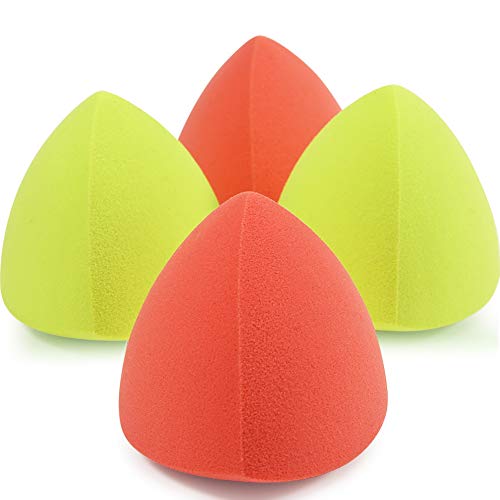 Product Cover Docolor Makeup Sponge Cosmetics Beauty Sponge Blender 4Pcs Multi-colored Pyramid-shaped Makeup Sponges, Flawless for Liquid, Cream, and Powder