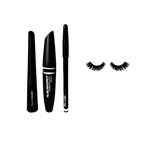 Product Cover Three Elements MAC Waterproof Liquid Eyeliner, Mascara, Eyebrow Pencil and Eyelashes Combo