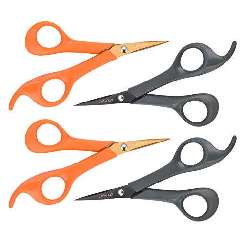 Product Cover KUONIIY Micro-Tip Scissors，6 Inch Pointed Comfort-Grip Handles Sharp Titanium Blades, 4-Pack