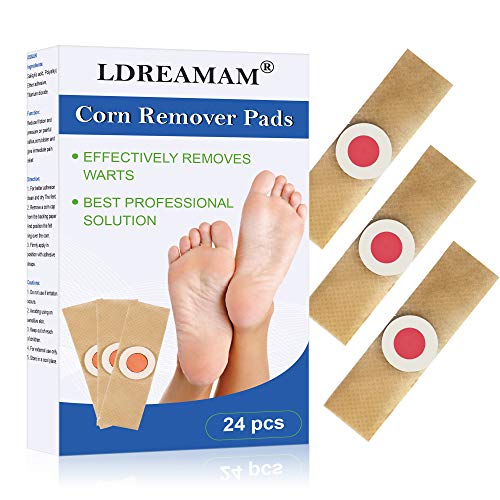 Product Cover Corn Remover,Foot Corn Remover Pads, Corn Callus Remover Cushions,Corn Plaster with Hole,Corn Remover Pads for Foot Corn Removal Reduces Pain,24 Pads