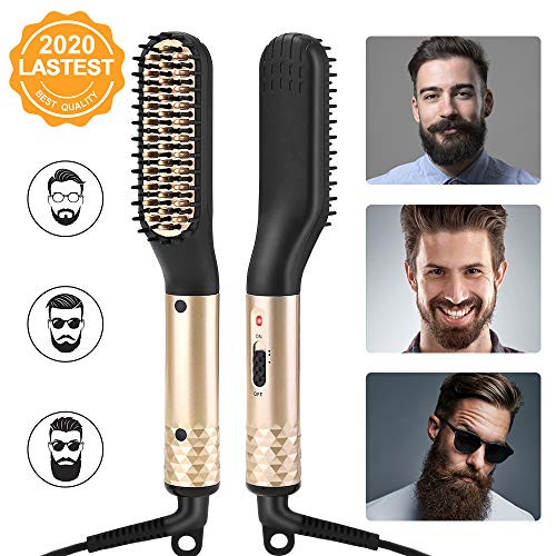 Product Cover ANLAN Ionic Beard Straightening Comb Beard Straightener Mens Heated Brush Electric Beard Brush Hot Comb Hair Straightener Brush with Heating Control Dual Voltage Hot Tools, 110V-240V