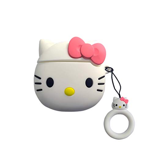 Product Cover Airpods Case,Hello Kitty Case for Apple Airpods Headphone Cases,Cute Silicone 3D Cartoon Airpod Cover,Soft Protective Accessories Kits Skin,Character Cases for Kids Teens Girls(Pink Kitty)