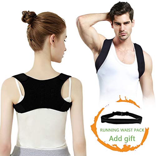 Product Cover Posture Corrector for Women and Men Upper Back Clavicle Brace Support Adjustable Comfortable Invisible Back Straightener for Neck Back Shoulder Pain Relief and Running Waist Pack