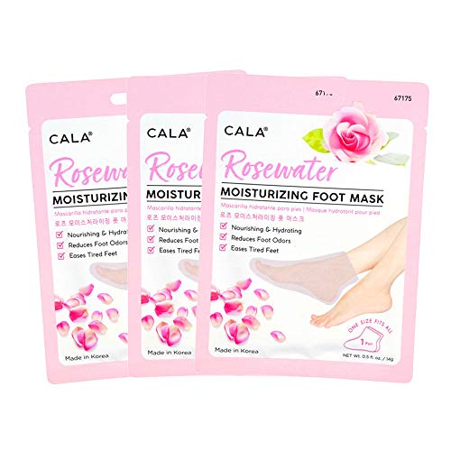 Product Cover Light So Shine Cala Moisturizing Pedicure Foot Masks [Pack of 3 Foot Moisturizing Socks] (Rosewater)