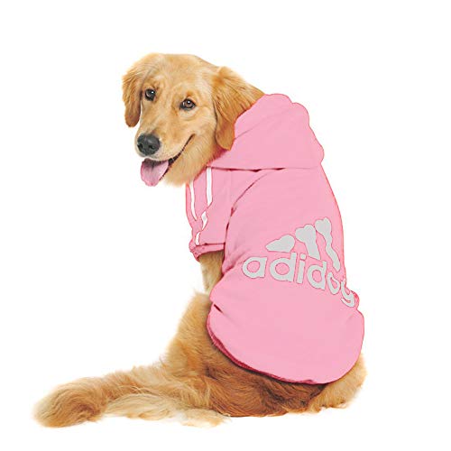 Product Cover Rdc Pet Large Dog Hoodies, Apparel, Fleece Adidog Basic Hoodie Sweater, Cotton Jacket Sweat Shirt Coat from 3XL to 9XL (9XL, Pink)