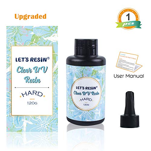 Product Cover Upgraded UV Resin LET'S RESIN Clear UV Resin,120g Hard Type Transparent UV Curing Ultraviolet Cure Resin, Solar Cure Sunlight Activated Resin Clear Adhesive Glue