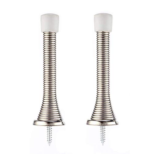 Product Cover 2 Pack Spring Door Stops Brushed Satin Nickel- 3 ⅛