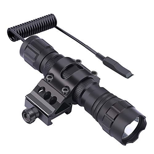 Product Cover Feyachi FL11-MB Tactical Flashlight 1200 Lumen Matte Black LED Weapon Light with Picatinny Mount, Rechargeable Batteries and Pressure Switch Included