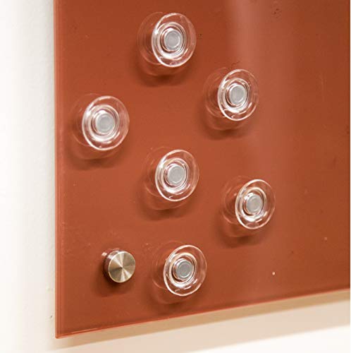 Product Cover Clear Button Magnets for Glass Boards and Magnetic Whiteboards, Refrigerators, Cabinets, etc - 6 Pack