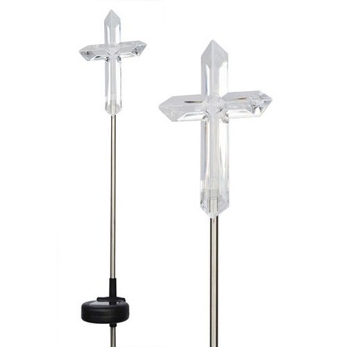 Product Cover Solar Powered Giant Cross Garden Stake Backyard Color Change Lights (Set of 2)