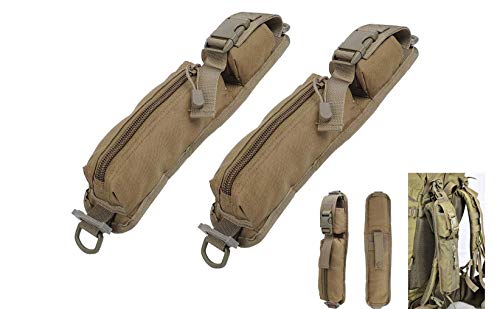 Product Cover LIVIQILY Two Colors Tactical Molle Accessory Pouch Backpack Shoulder Strap Bag Hunting Tools Pouch (2 Pack Tan)