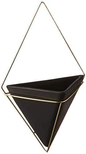Product Cover Umbra, Black/Brass Trigg Large Hanging Planter Wall Decor, for Displaying Small Plants, Pens and Pencils, Makeup Accessories