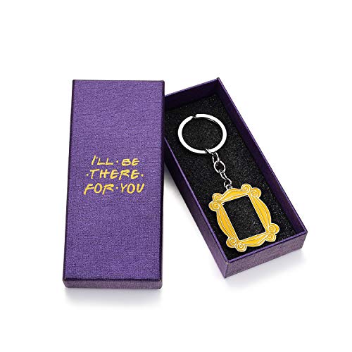 Product Cover Frame Yellow Peephole Handmade Door Frame As Seen on Monica's Door Keychain, Great Present for Friends Fan! (Friends-Box)